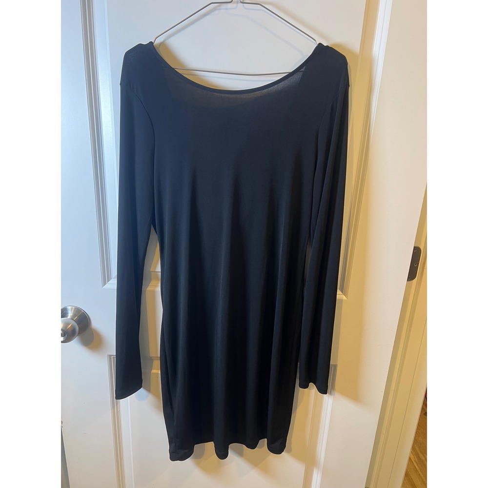 BCBGeneration Womens Mini Dress Draped Cowl Back Black Size M
